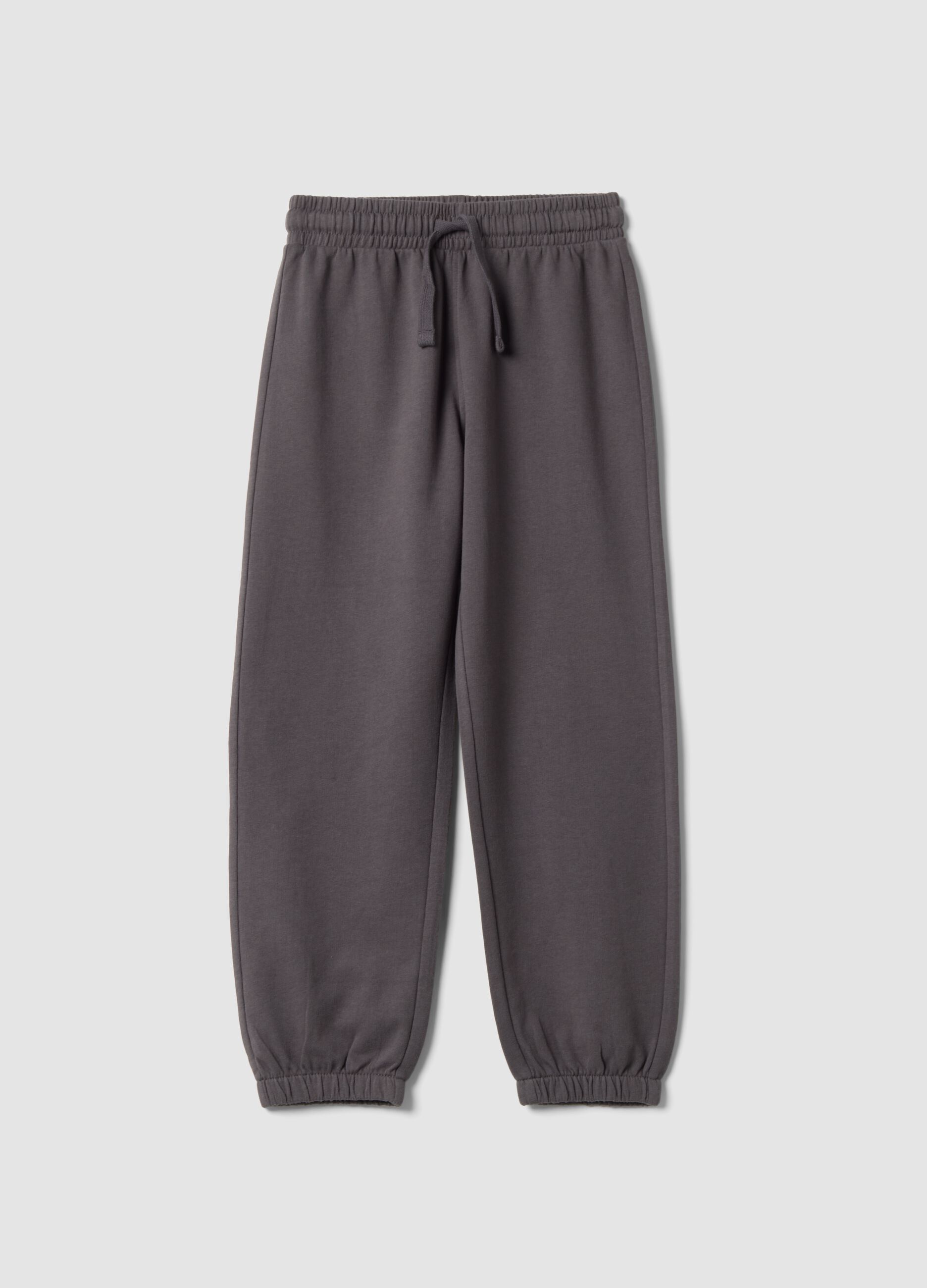 Pantaloni jogger grigi in puro cotone organico