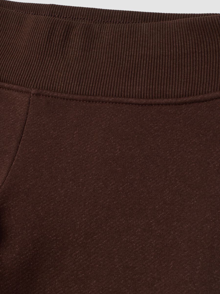 Brown flared stretch-cotton trousers_1