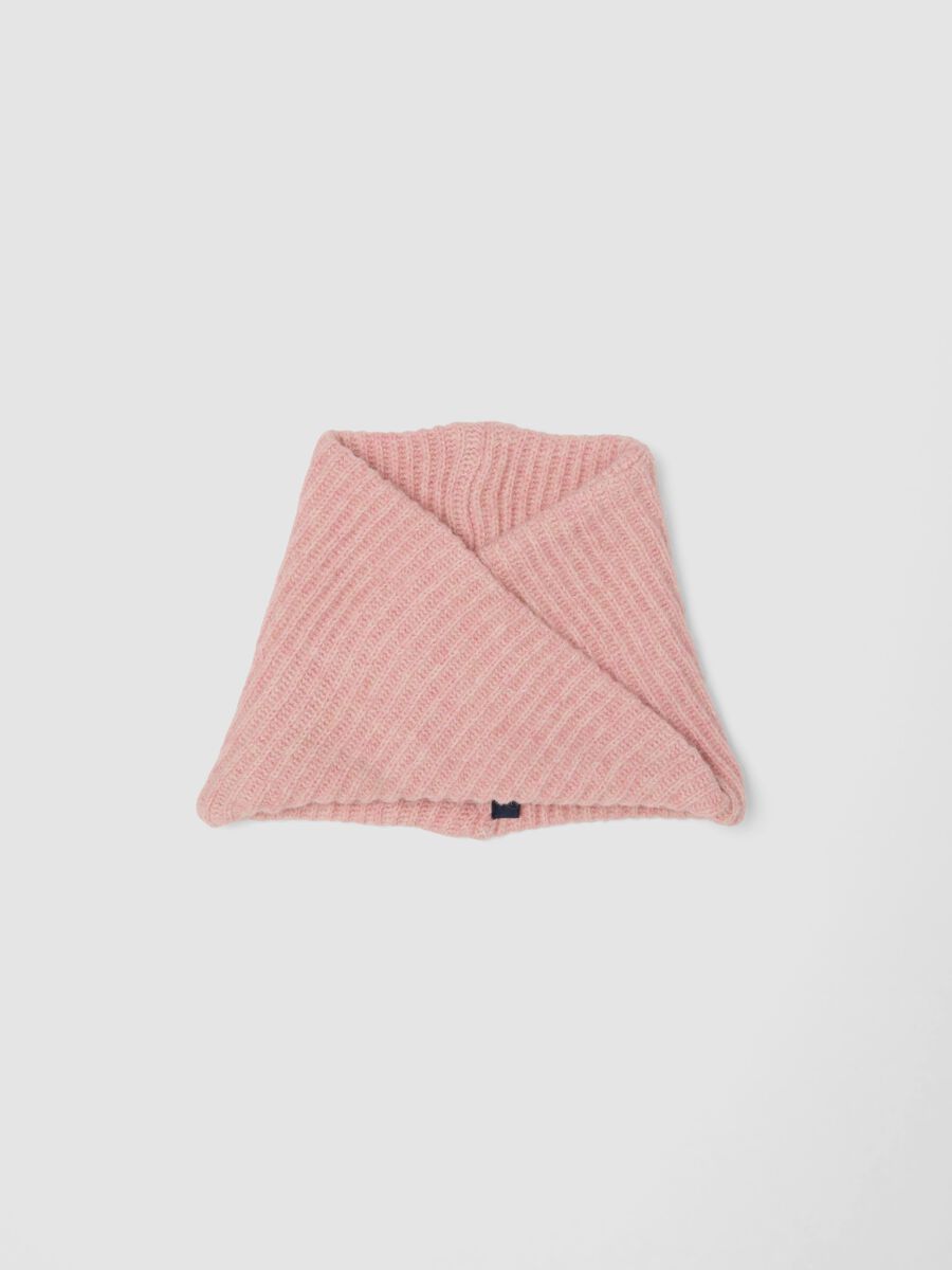 Pink ribbed wool-blend scarf_0