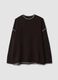 Brown stretch wool jumper with exposed seams, oversized fit_0