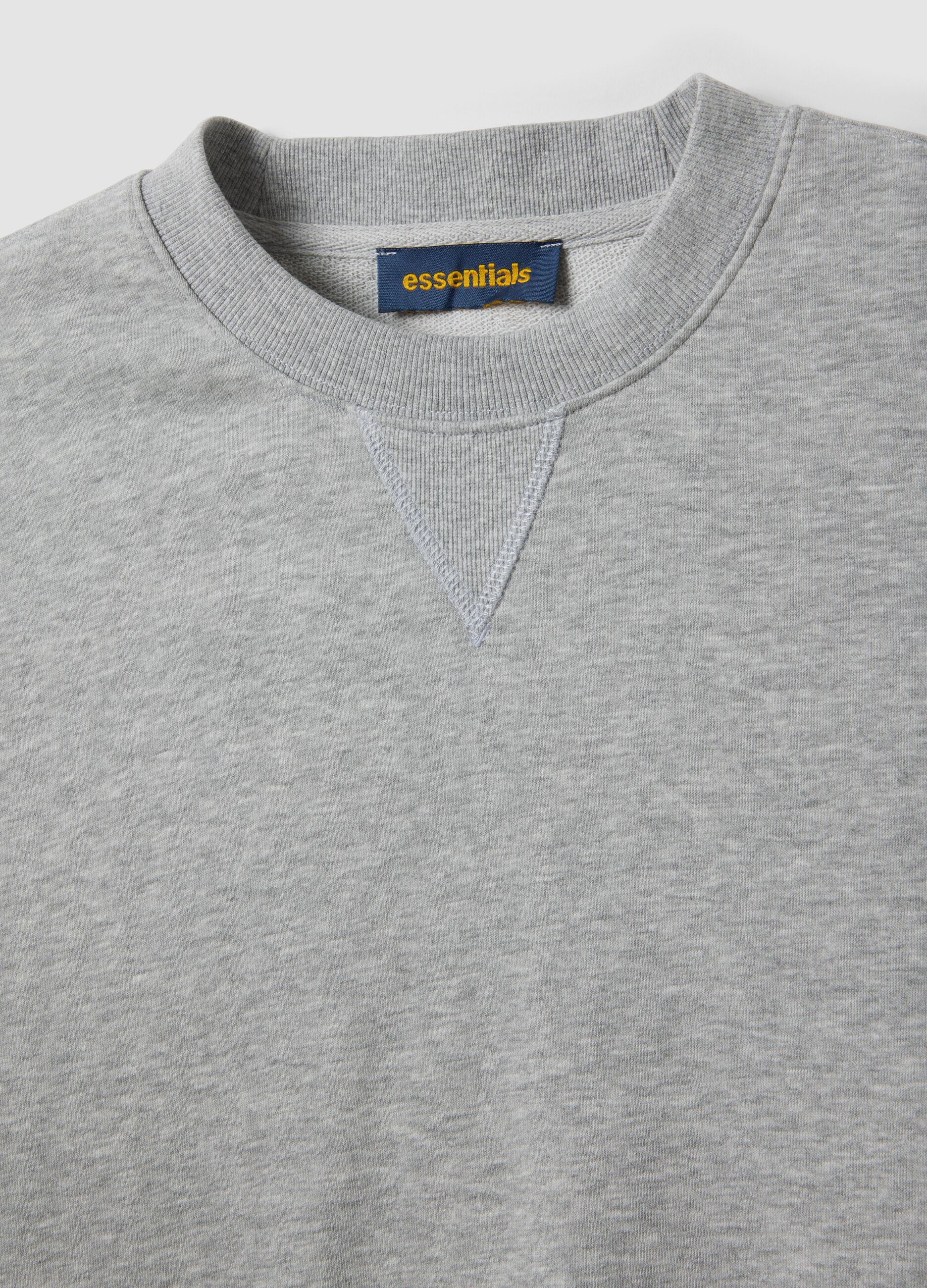 Grey crew-neck sweatshirt in cotton blend, regular fit