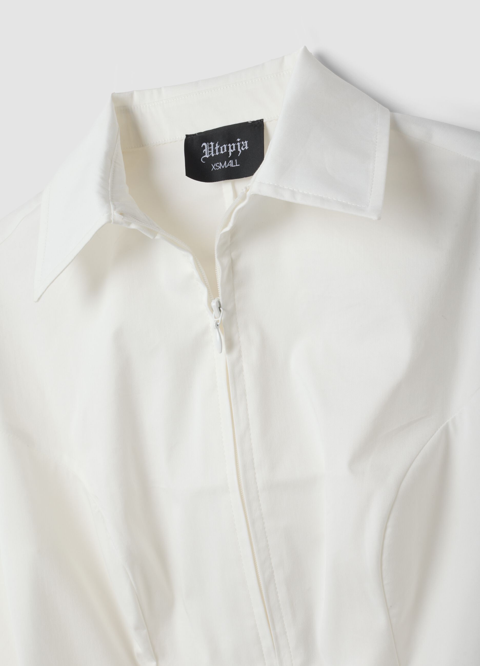 Fitted Full-zip Shirt White
