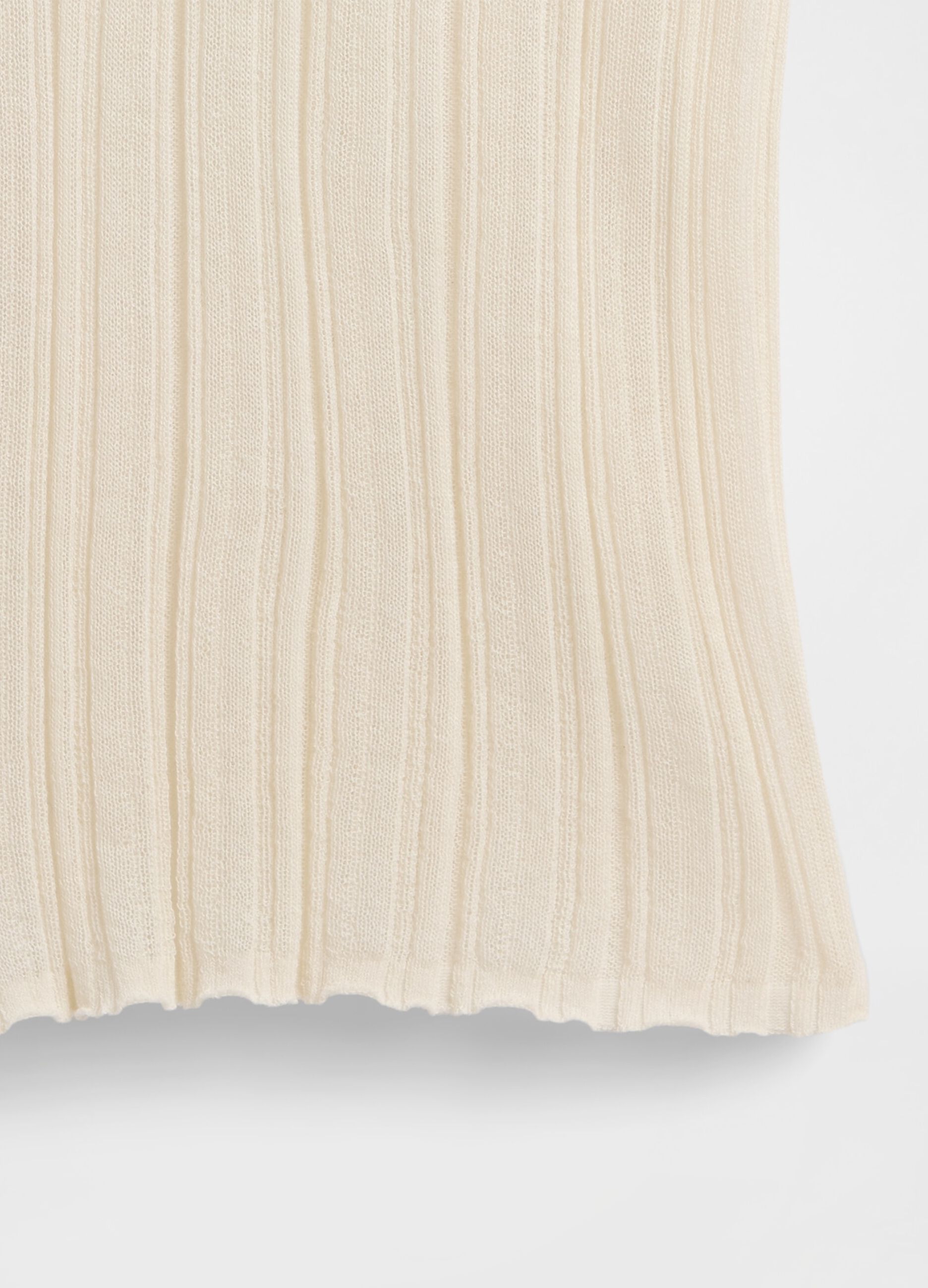 White Sweater with Sheer Long Sleeves