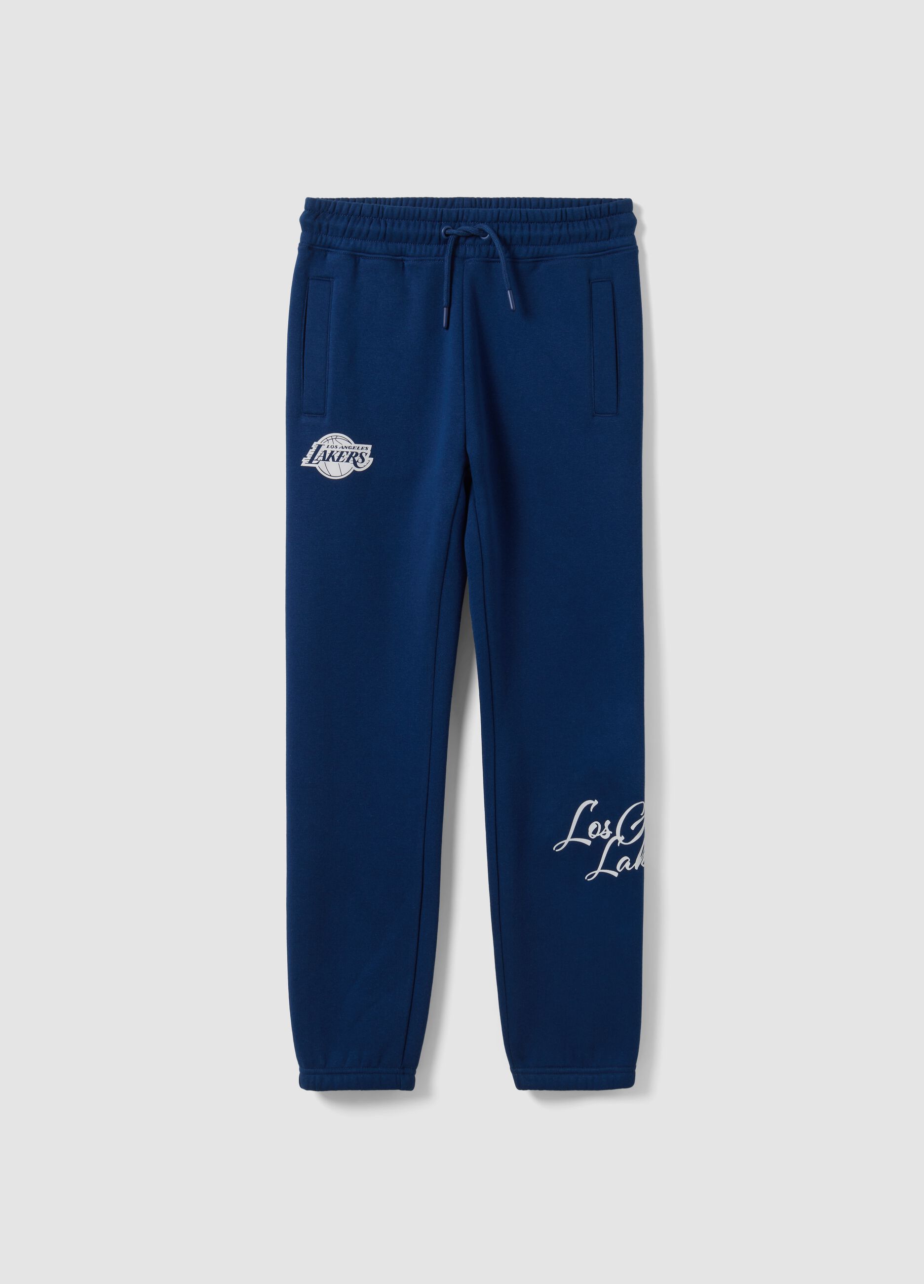 Blue regular-fit cotton-blend joggers