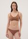 Brown stretch-fabric bra with removable padding_1