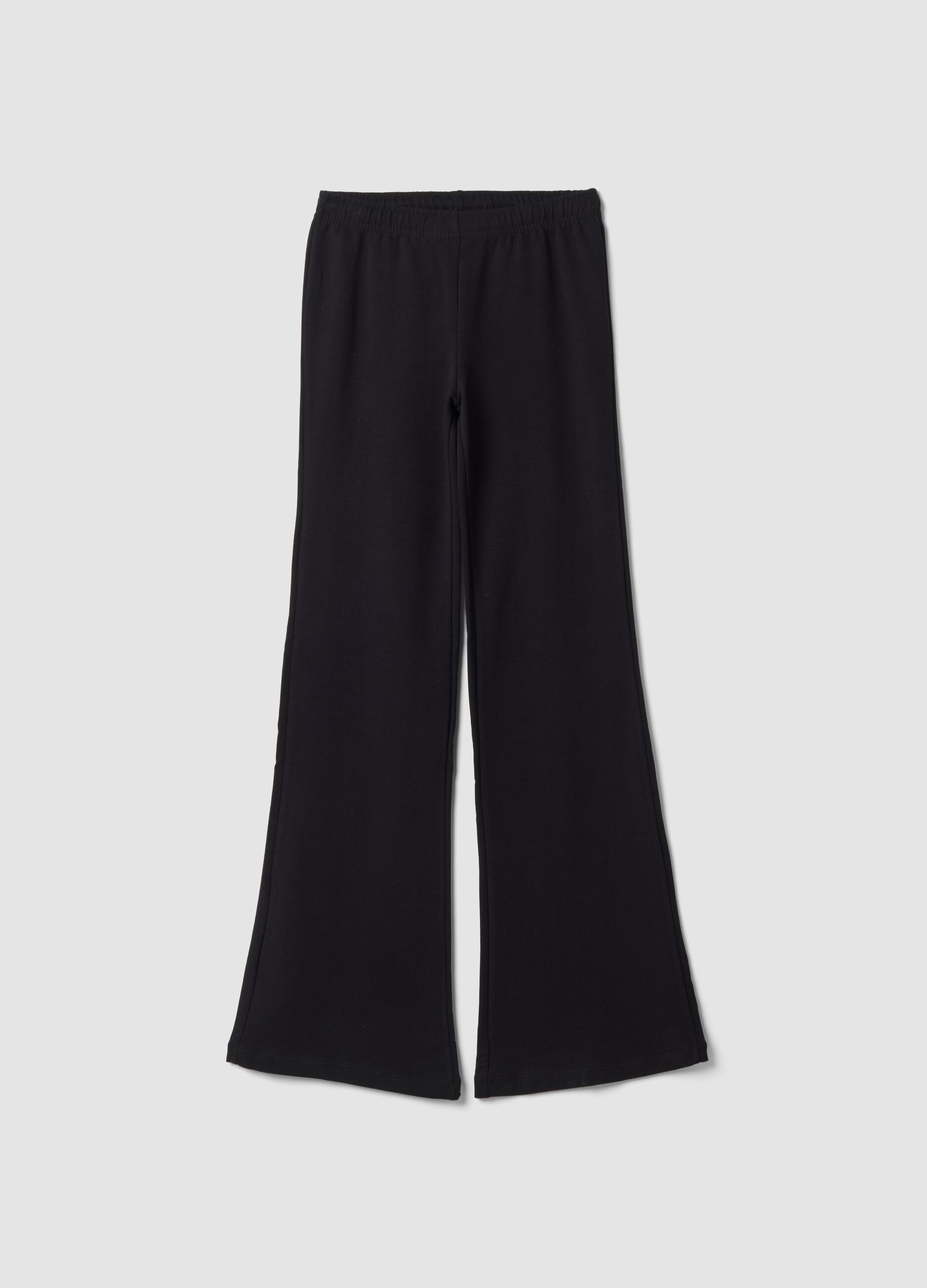Black flared joggers in pure cotton