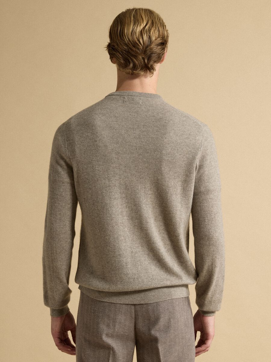 Beige pure cashmere jumper, regular fit_3