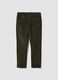 Pantaloni verdi in cotone elasticizzato a coste slim fit_0