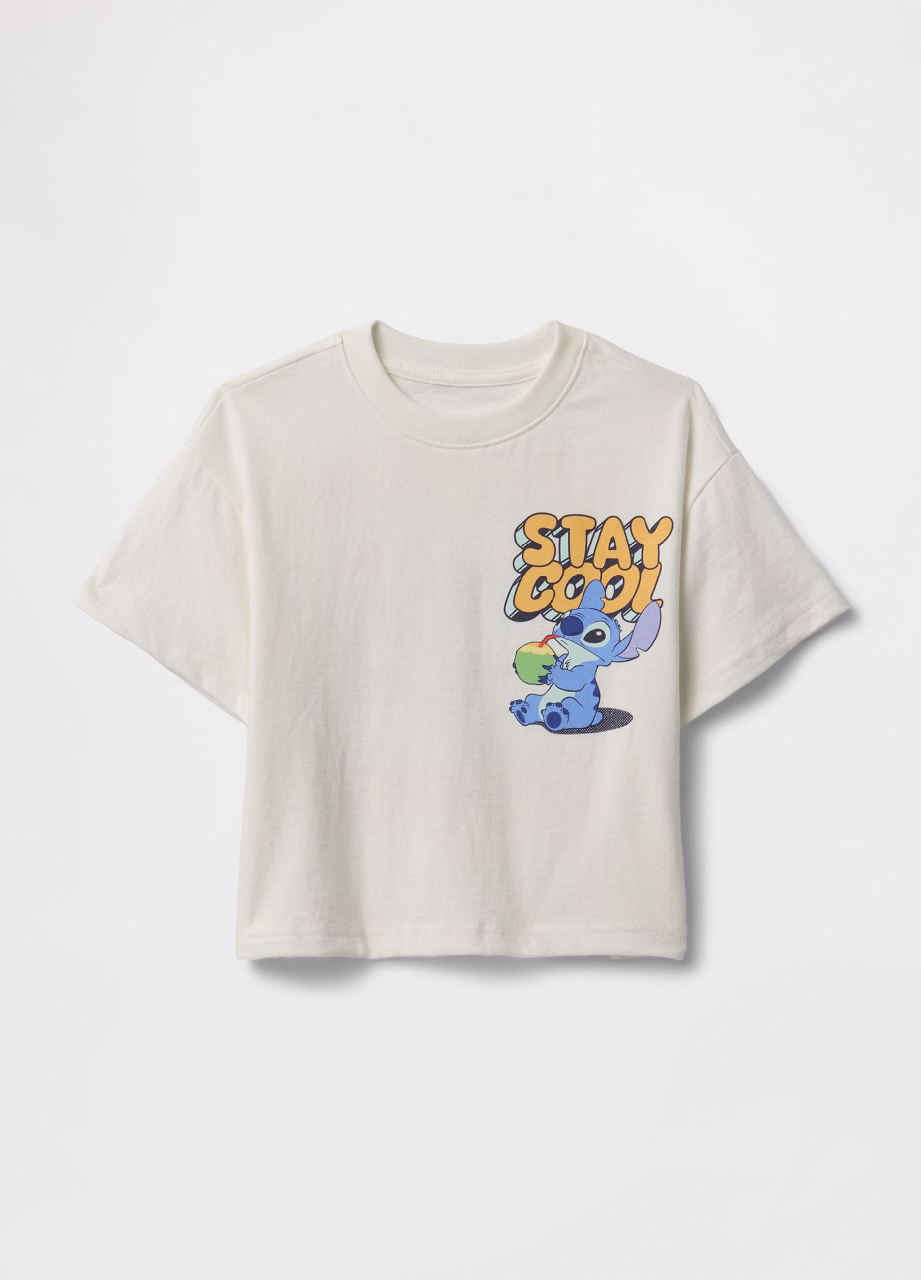 White T-shirt with short sleeves and graphic
