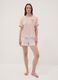 White striped organic cotton pyjama T-shirt with Mickey Mouse print_1