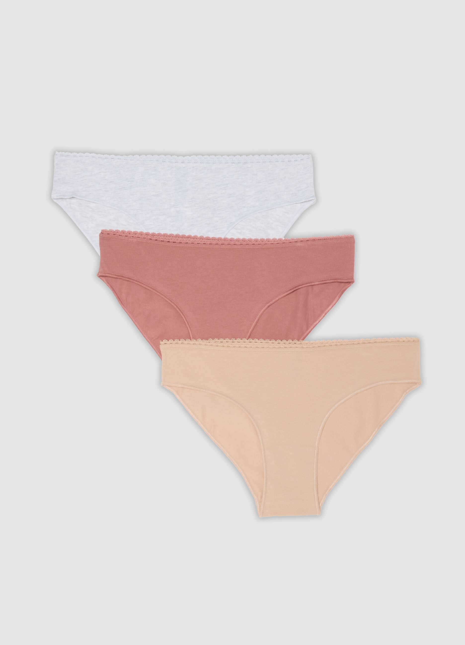 Three-pack of multicolour stretch organic cotton-blend briefs