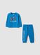Blue pure cotton crew-neck tracksuit set for boys_0