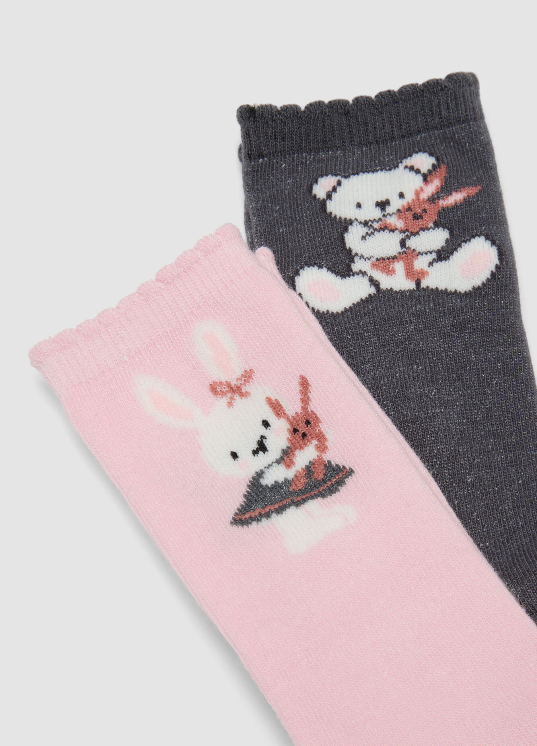 Tripack di calze lunghe rosa in cotone organico elasticizzato