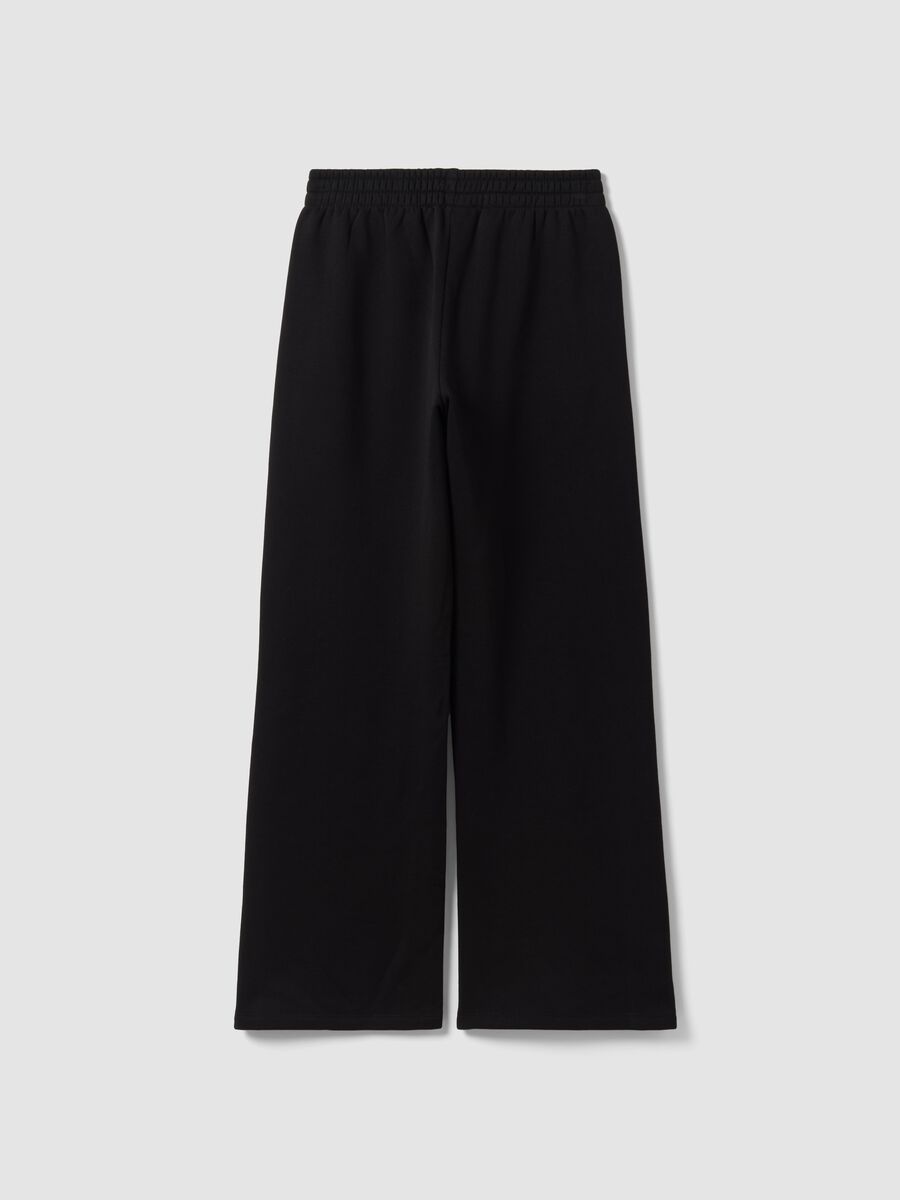Black cotton-blend straight-leg joggers_5