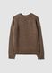 Brown wool-blend crew-neck jumper_0