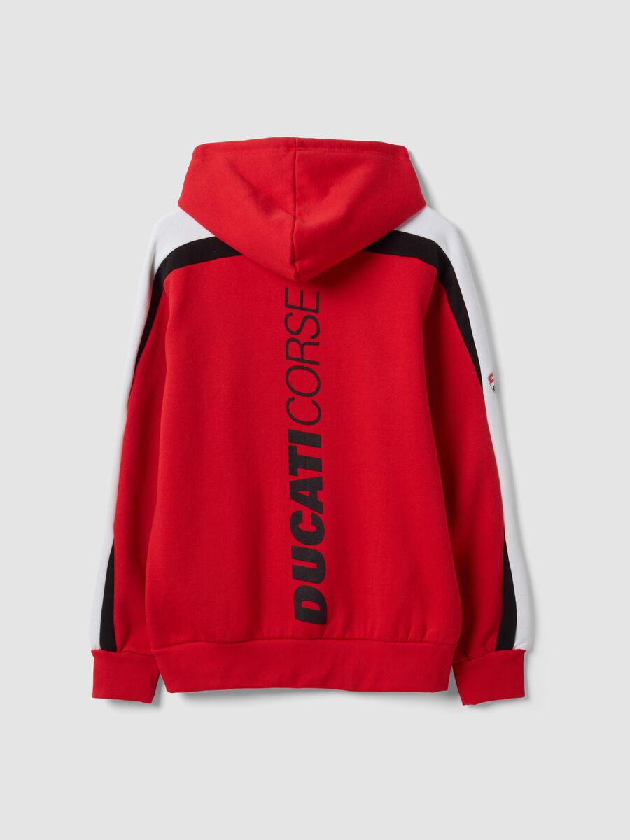 Red Ducati printed cotton-blend hoodie_2