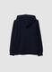 Blue hooded sweatshirt in pure organic cotton, regular fit for boys_1