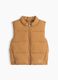 Brown padded gilet with zip and high neck_0