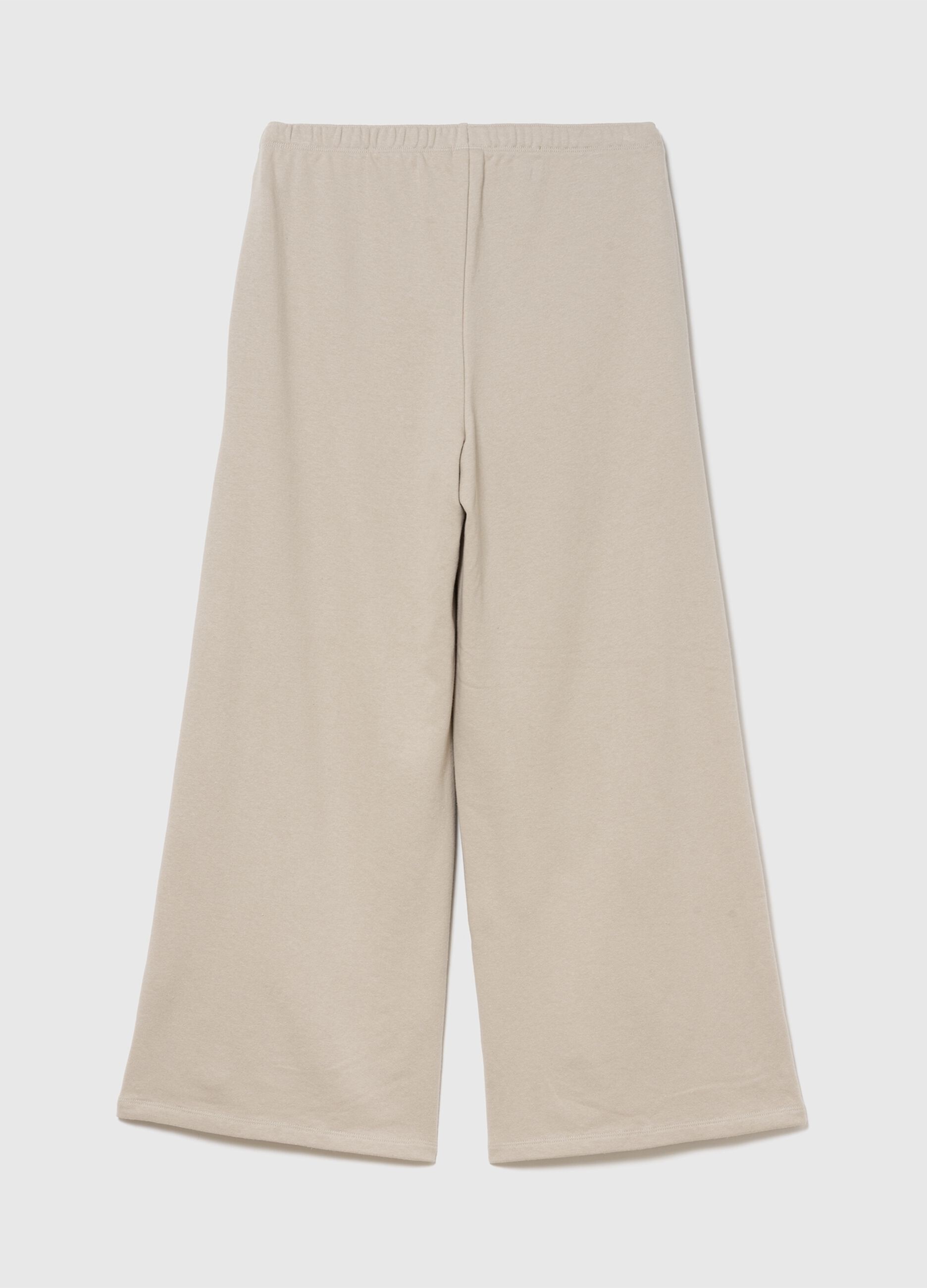 Beige wide-leg cotton-blend trousers with GAP logo