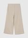 Beige wide-leg cotton-blend trousers with GAP logo_1