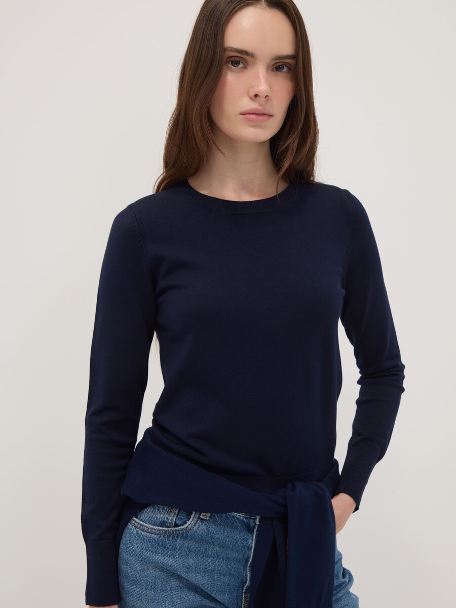 Blue Sweater with Fitted Fit_1