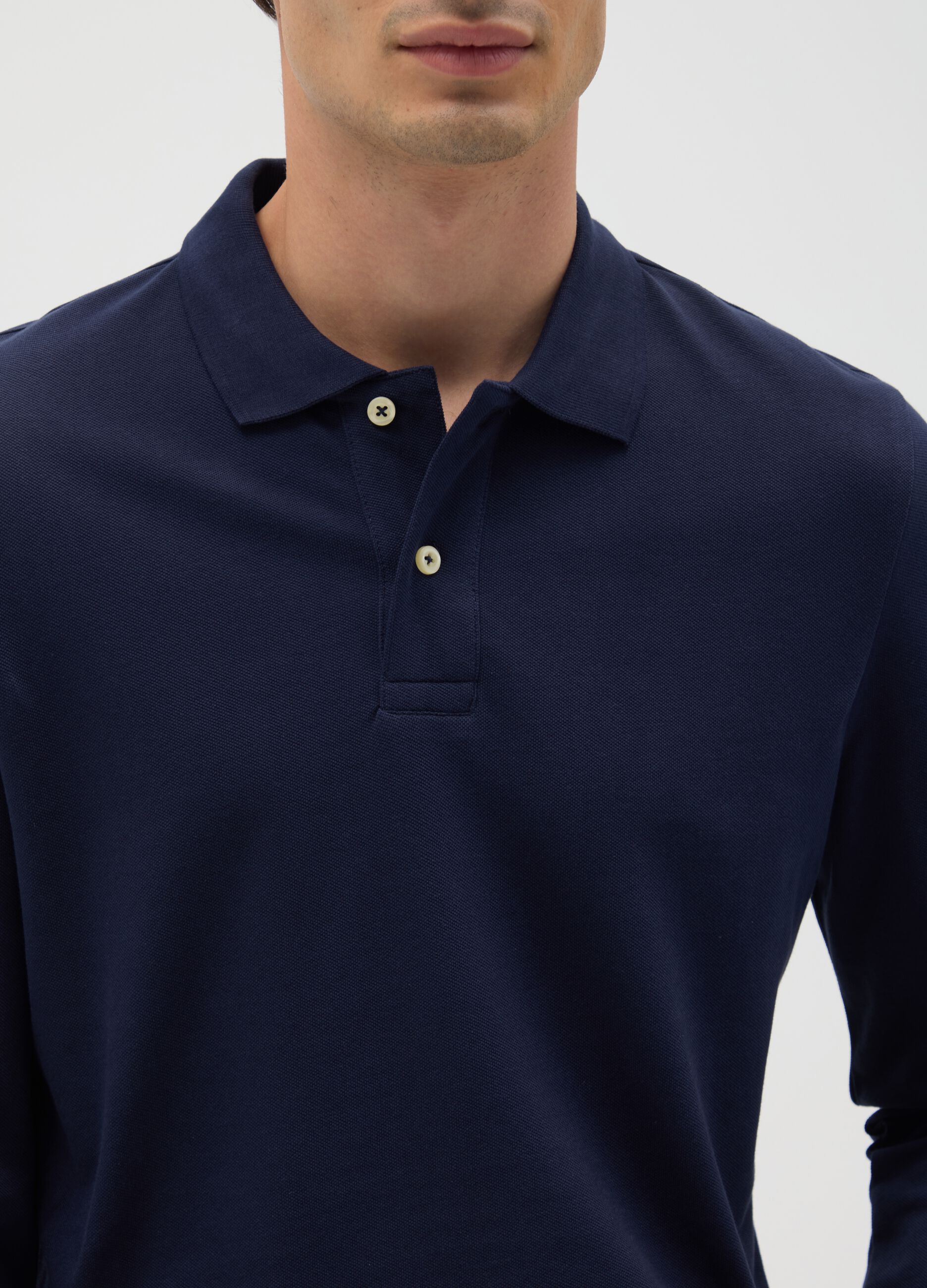 Men's Regular Fit Blue Cotton Polo Shirt