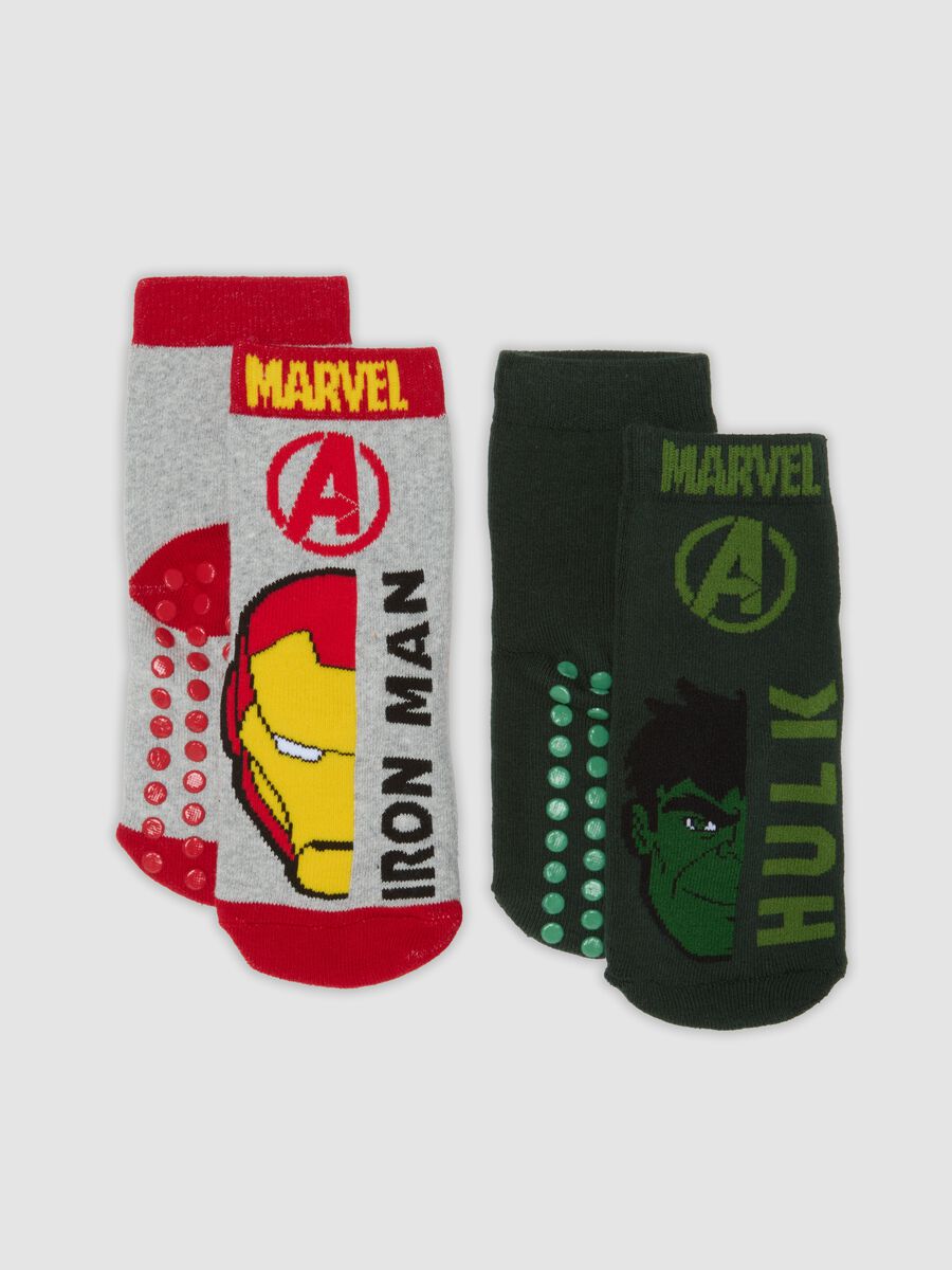 عبوة من زوجين من الجوارب القصيرة المانعة للانزلاق من قطن عضوي مطاطي بطبعة The Avengers_0