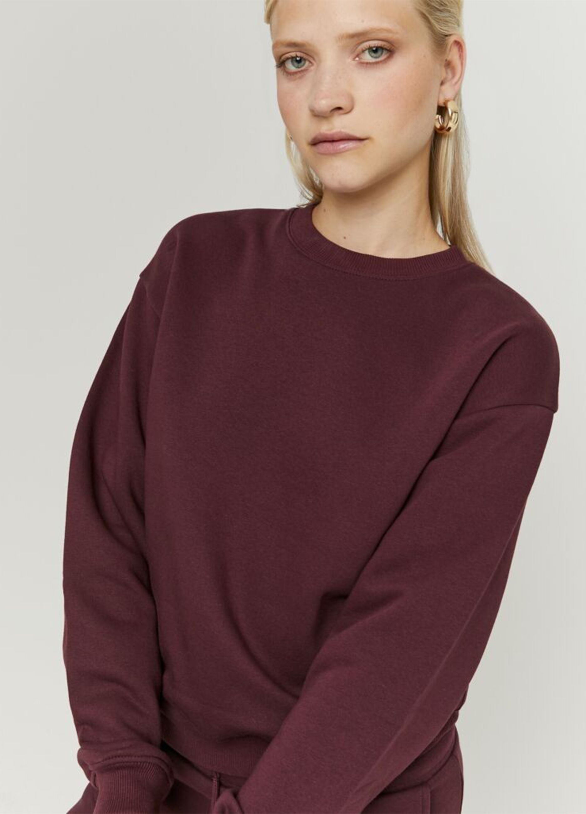 Red regular fit cotton blend sweatshirt