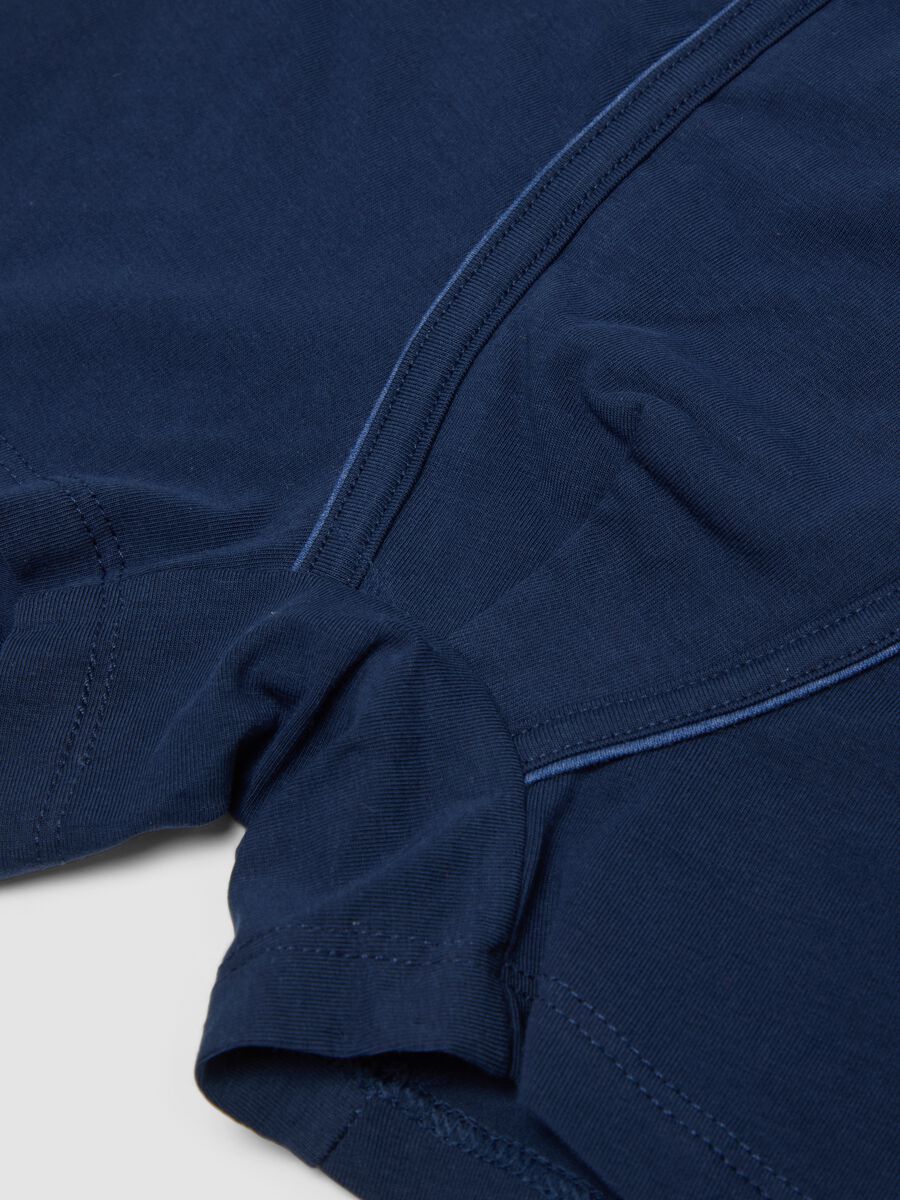 Boys&rsquo; blue mid-length boxer briefs in stretch organic cotton_2