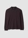 Brown stretch-fabric top with high neck_0