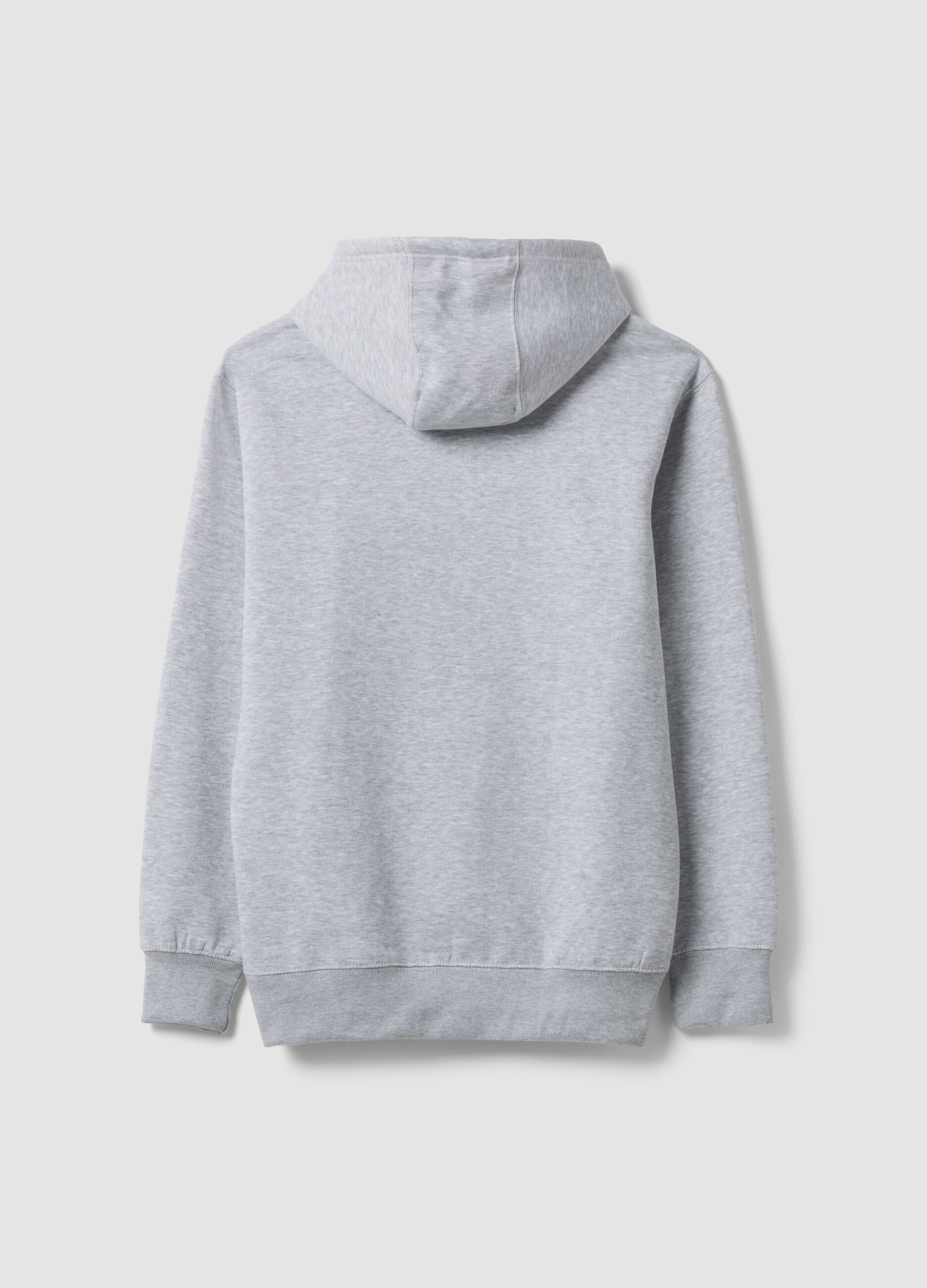 Grey cotton-blend hoodie with Jeep print, relaxed fit