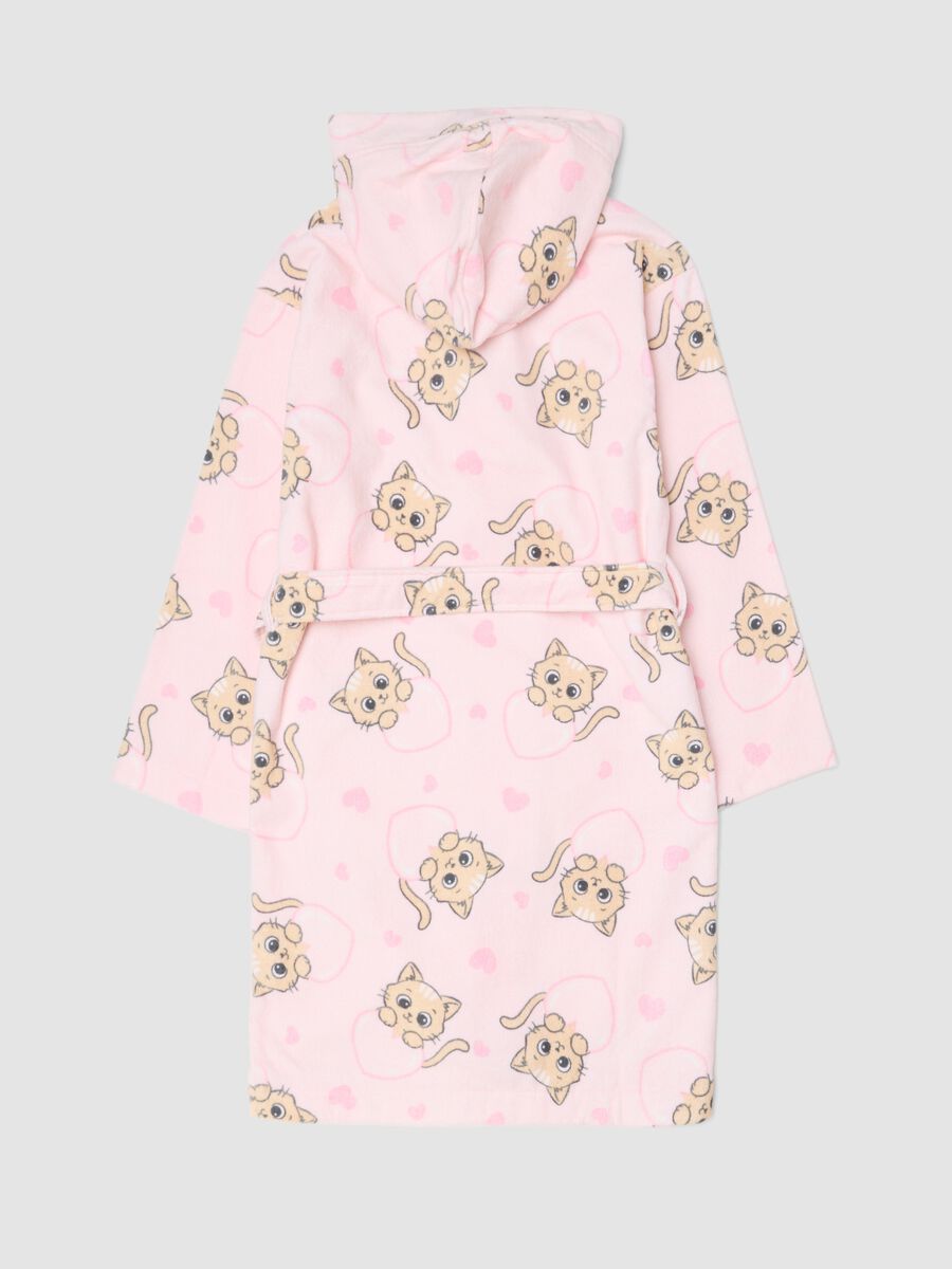 Pink pure organic cotton hooded bathrobe_1