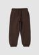 Pantaloni jogger marroni in puro cotone organico relaxed fit_0