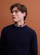 Blue pure wool crew-neck jumper, regular fit_0