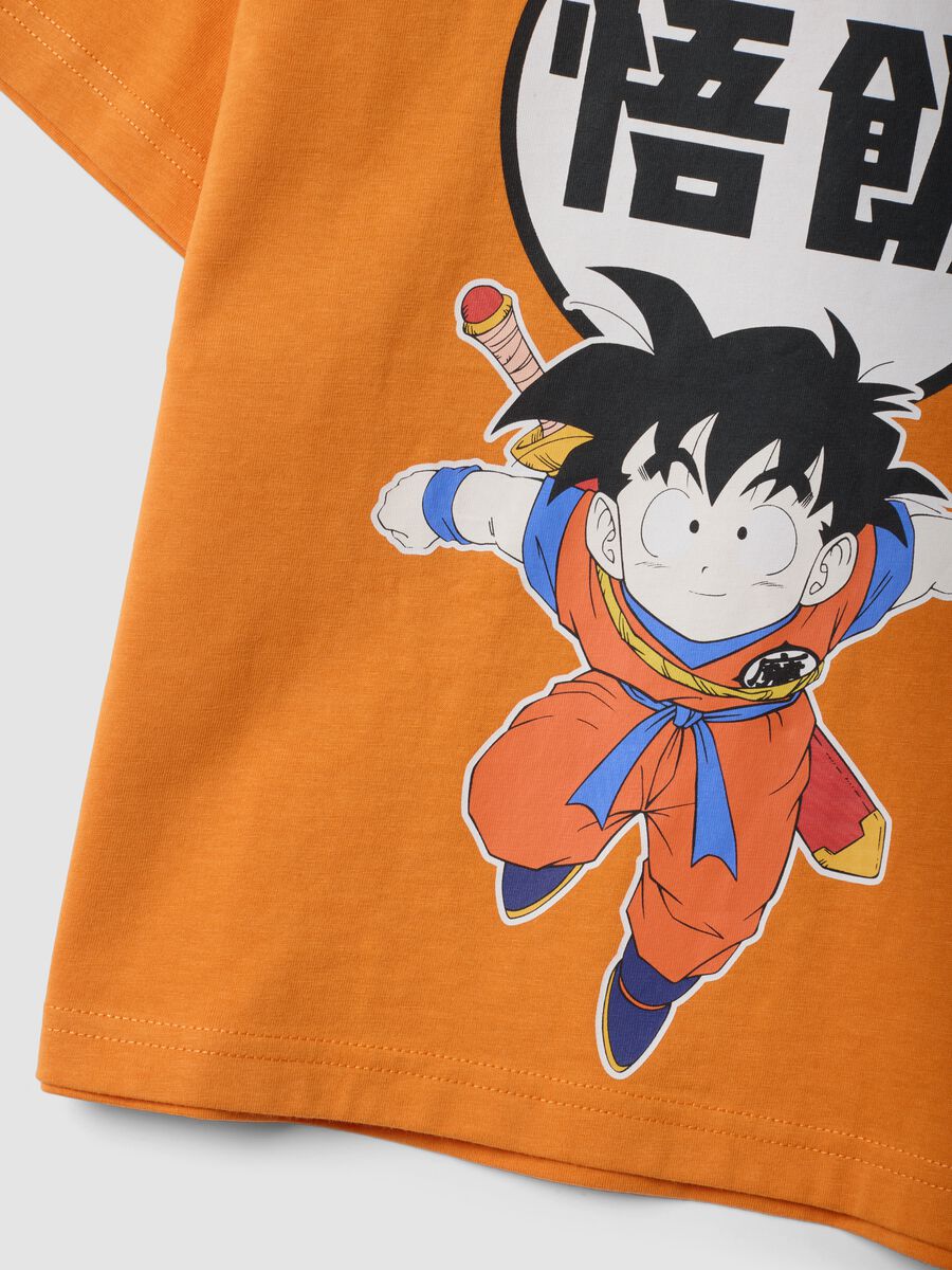 Orange pure cotton Dragon Ball Z print T-shirt for boys_3
