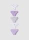 Multipack di cinque slip viola lilla e bianchi in cotone organico elasticizzato_0