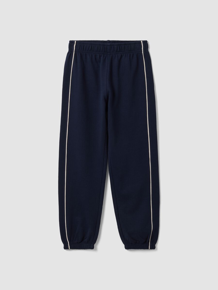 Blue organic cotton comfort-fit joggers for boys_0