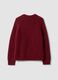 Red oversized V-neck jumper in stretchy mohair and merino wool_2