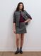 Grey wool-blend and viscose skirt with lining_0