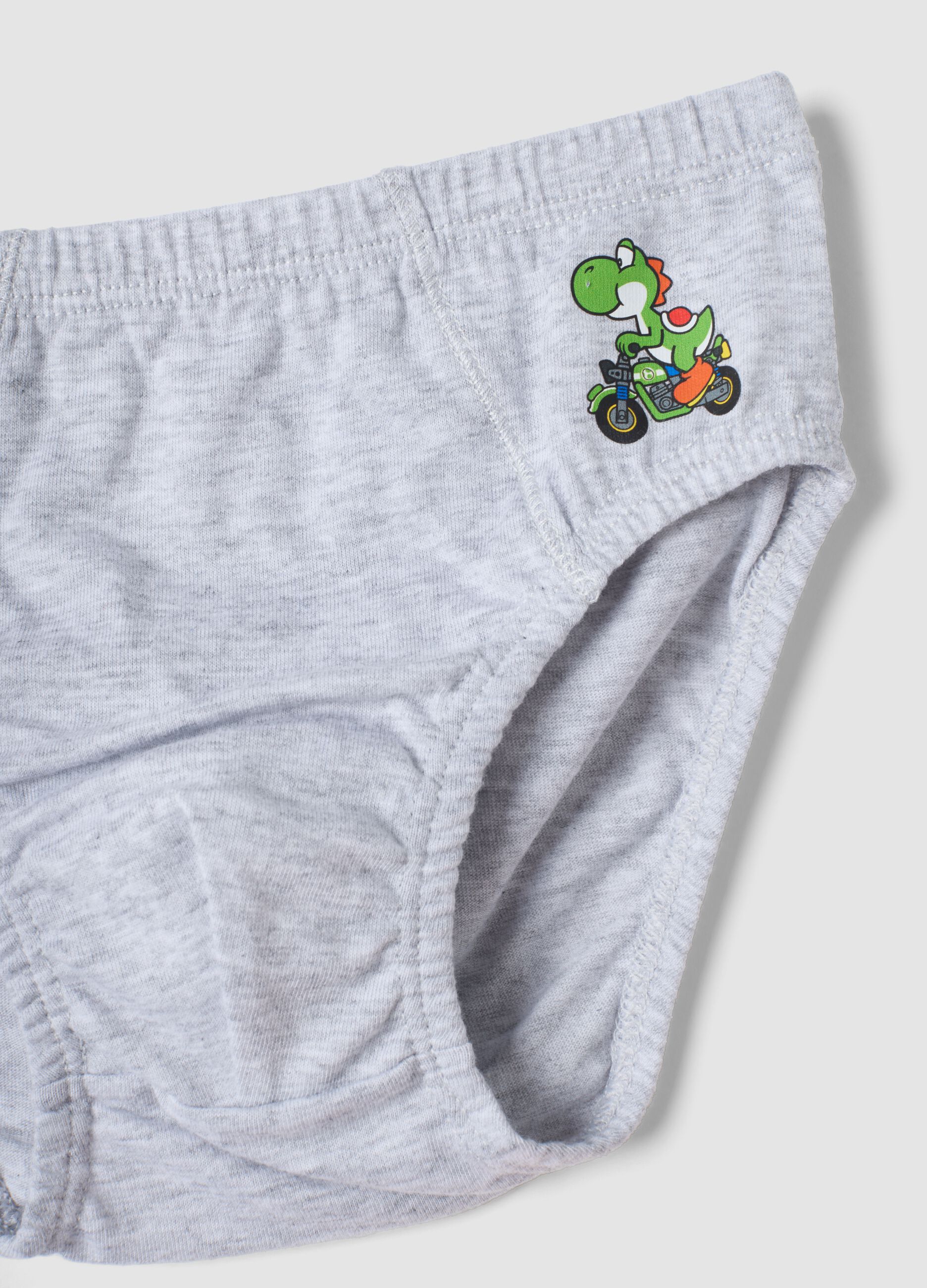 Five-pack of multicolour pure organic cotton Mario Kart briefs