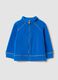 Felpa azzurra con girocollo e zip in pile regular fit_0