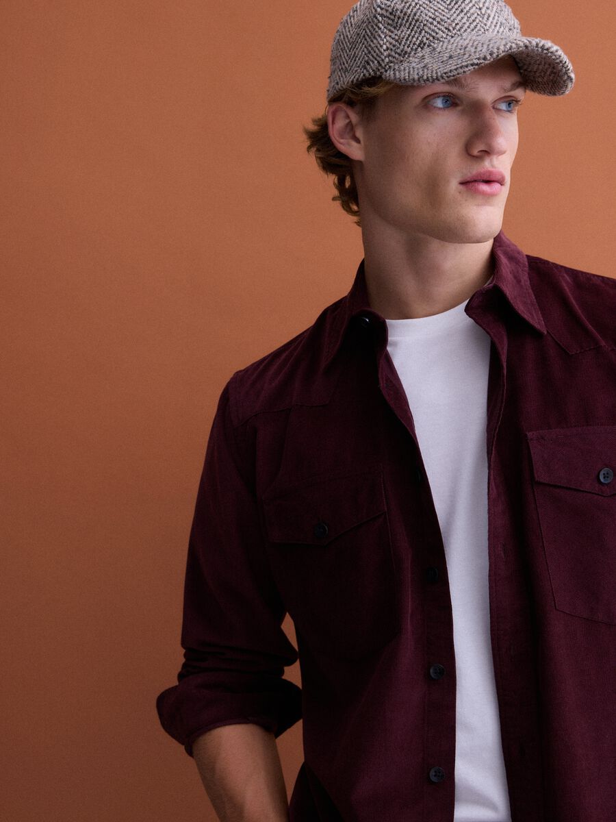 Brown pure cotton shirt with two pockets_1