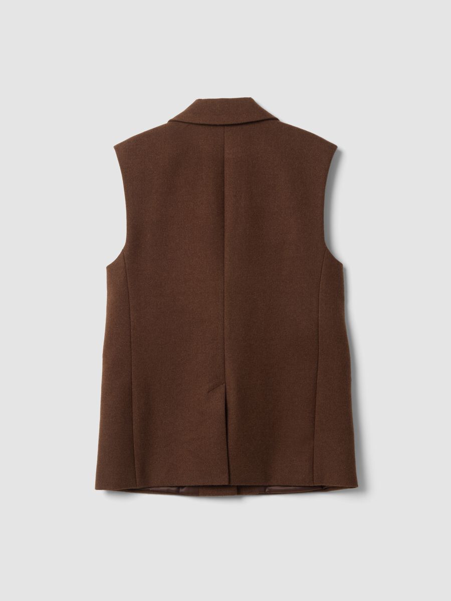 Brown viscose-blend waistcoat with classic lapels_6