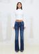 Slim Flare Dark Blue Washed Denim Jeans_4