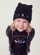 Black stretch fabric beanie with ears_0