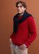 Maglia rossa girocollo in misto lana con lavorazione jacquard_0
