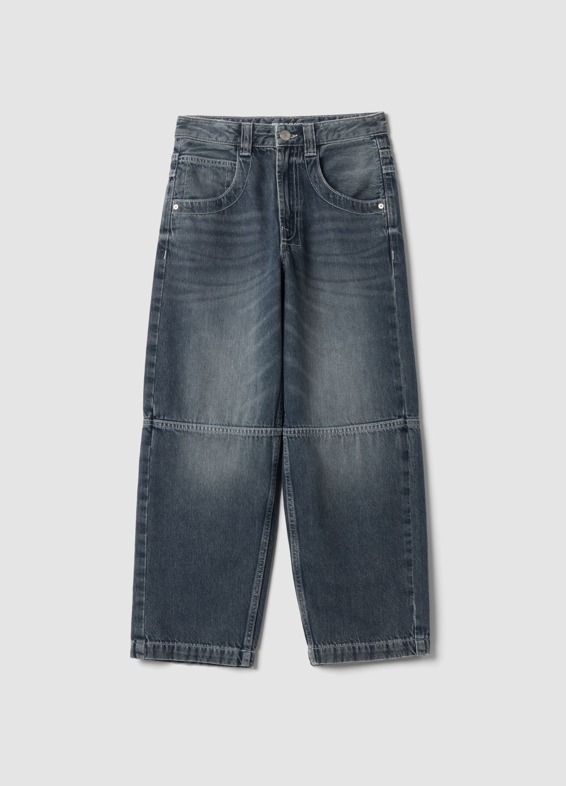 Blue pure cotton skater-fit jeans