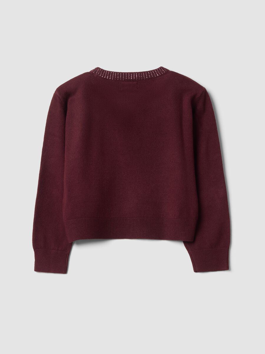 Purple crew-neck jumper with rhinestone details, regular fit_1