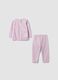 Pink organic cotton jersey pyjamas with star print_1