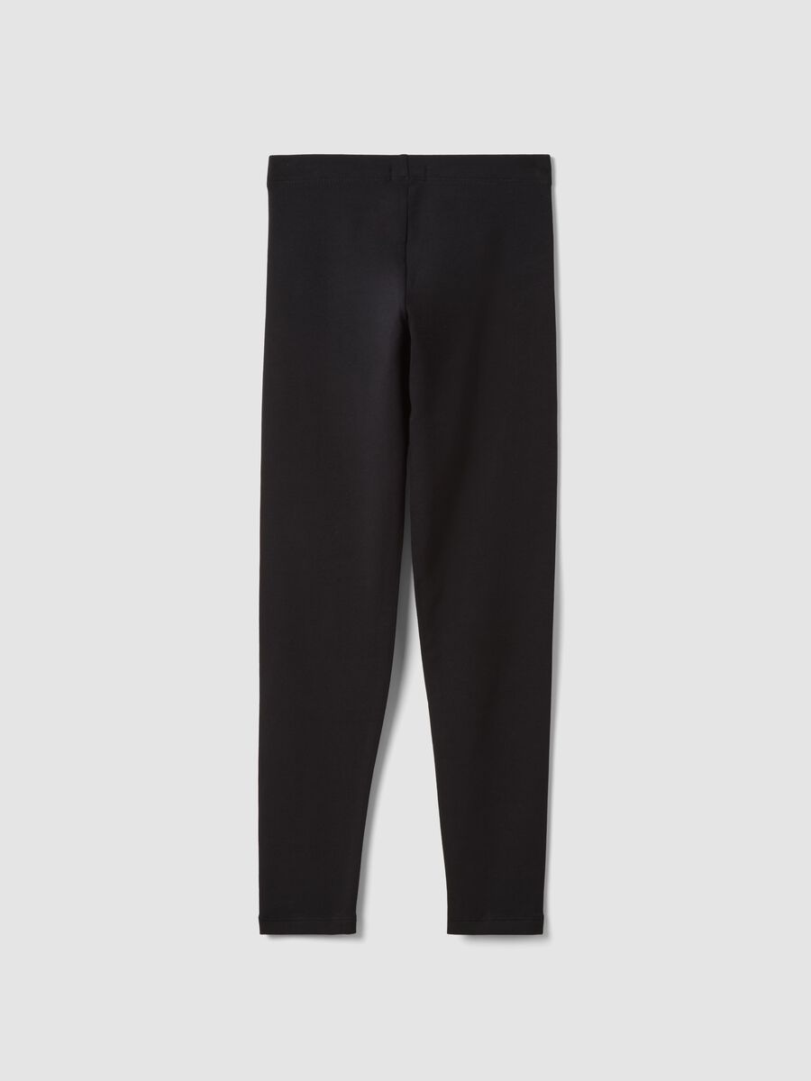 Black stretch cotton leggings_1